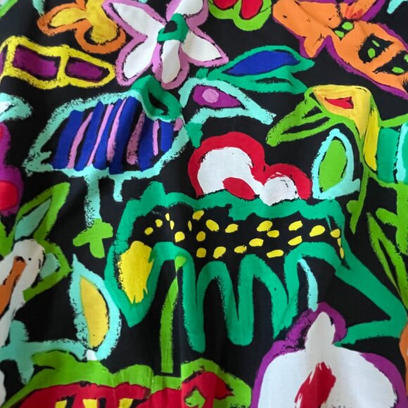 Ali Miles Womens 8 M Full Zip Artsy Whimsical Print Jacket Vintage Maximalist - Picture 4 of 9